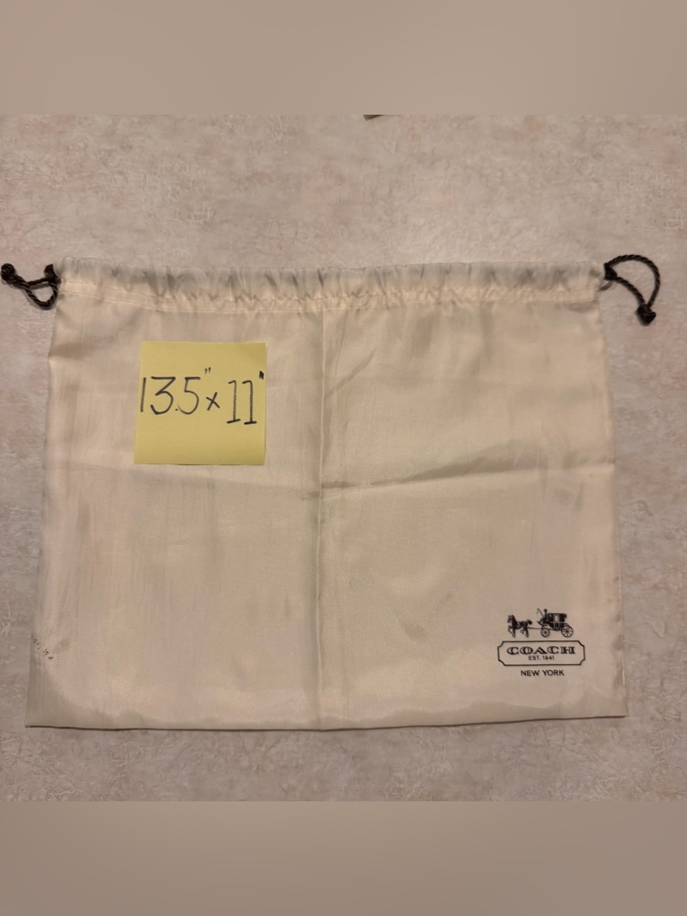 Coach Cream Logo Drawstring Dust Bag